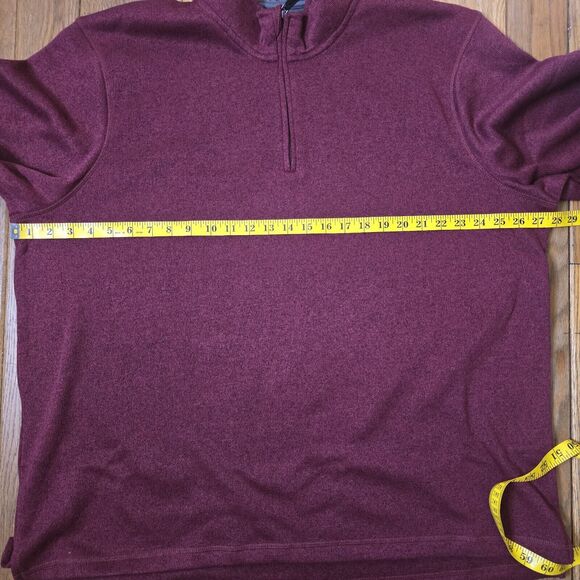 Wrangler Authentics Men's Size 2XL Dark Red 1/4 Zip Pullover Sweater - Picture 9 of 13